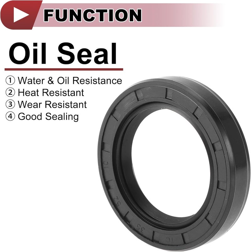 HEROFFIX 5 Pcs Rotary Shaft Seal High Pressure Oil Seal 35x52x10mm Black Nitrile 70 Durometer Rubber - Image 3